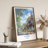 Sheen Travel Print, Travel Poster of Sheen, Surrey Poster, Sheen Art Gift, London Art Lovers UK Travel Gift NQ Media Designs