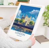 London Travel Print Wall Art, Travel Poster of London, London Art Lovers Gift, Tower of London Art Gift NQ Media Designs