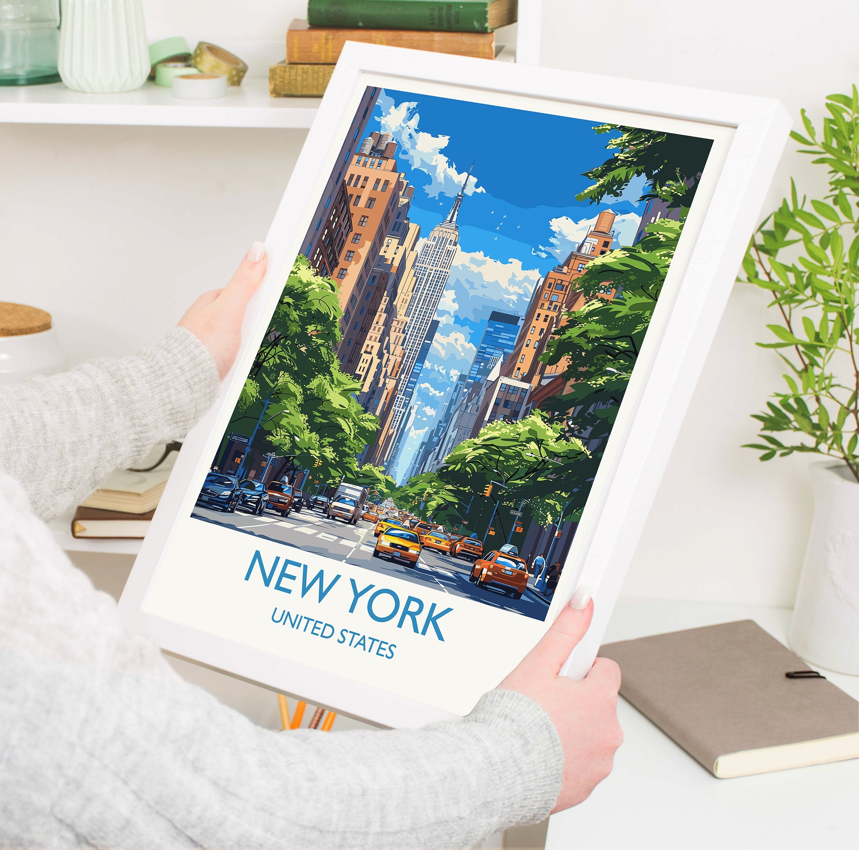 New York Travel Print Wall Art, Travel Poster of New York , New York Art Lovers Gift, USA Art Gift NQ Media Designs