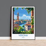 Verona Travel Poster Wall Art, Travel Print of Verona, Verona Art Lovers Gift, Italy, Italian Art Gift NQ Media Designs