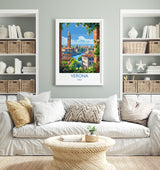 Verona Travel Poster Wall Art, Travel Print of Verona, Verona Art Lovers Gift, Italy, Italian Art Gift NQ Media Designs