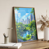 Central Park New York Travel Poster Wall Art, Travel Print of Central Park, New York , New York Art Lovers Gift, USA Art Gift NQ Media Designs
