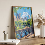 Central Park New York Travel Poster Wall Art, Travel Print of Central Park, New York , New York Art Lovers Gift, USA Art Gift NQ Media Designs