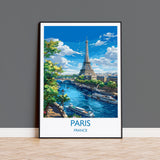 Paris Travel Poster, Travel Print of Paris, France, Paris Art Lovers Gift, Eiffel Tower France Wall Art NQ Media Designs