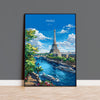 Paris Travel Print, Travel Poster of Paris, France, Paris Art Lovers Gift, Eiffel Tower France Wall Art NQ Media Designs