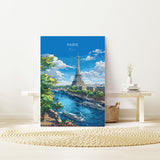 Paris Travel Print, Travel Poster of Paris, France, Paris Art Lovers Gift, Eiffel Tower France Wall Art NQ Media Designs