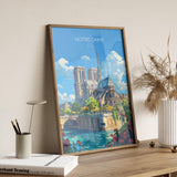 Notre Dame Paris Travel Poster, Travel Print of Notre Dame Paris, France, Paris Art Lovers Gift, Notre Dame France Wall Art NQ Media Designs