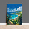 Saint Martin Travel Poster, Travel Print of Saint Martin, Caribbean, Saint Martin Art Lovers Gift, Caribbean Gift, Wall Art Print NQ Media Designs