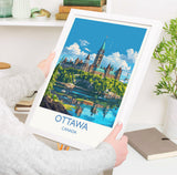 Ottawa Travel Print, Travel Poster of Ottawa , Canada Ontario Gift, Ottawa Art Lovers Gift, Canada Gift Art, Wall Art Print NQ Media Designs