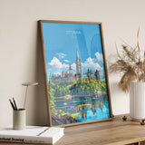 Ottawa Travel Poster, Travel Print of Ottawa , Canada Ontario Gift, Ottawa Art Lovers Gift, Canada Gift Art, Wall Art Print NQ Media Designs