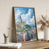 Quebec Travel Poster, Travel Print of Quebec , Canada Quebec City Gift, Quebec Art Lovers Gift, Canada Gift Art, Wall Art Print NQ Media Designs