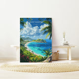 Saint Martin Travel Poster, Travel Print of Saint Martin, Caribbean, Saint Martin Art Lovers Gift, Caribbean Gift, Wall Art Print NQ Media Designs