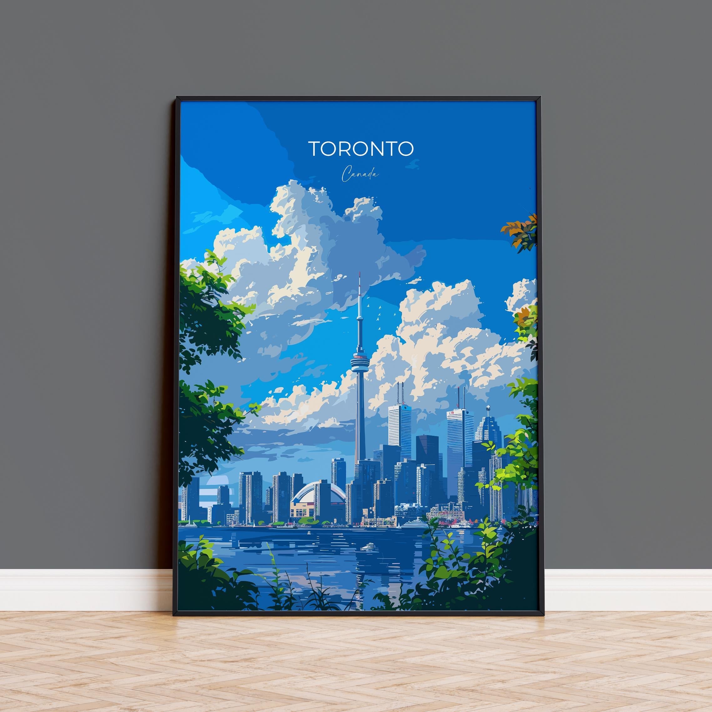 Toronto Travel Poster, Travel Print of Toronto, Canada Ontario Gift, Toronto Art Lovers Gift, Canada Gift Art, Wall Art Print NQ Media Designs