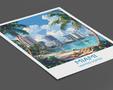 Miami Travel Print Wall Art, Travel Poster of Miami, Miami Art Lovers Gift, USA Art Gift NQ Media Designs