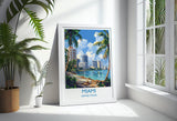 Miami Travel Print Wall Art, Travel Poster of Miami, Miami Art Lovers Gift, USA Art Gift NQ Media Designs