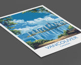 Vancouver Travel Print, Travel Poster of Vancouver, Canada British Columbia Gift, Vancouver Art Lovers Gift, Canada Gift Art, Wall Art Print NQ Media Designs