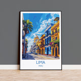 Lima Travel Print, Travel Poster of Lima, Peru Poster, Lima Wall Art Lovers Gift, Peru Wall Art Gift NQ Media Designs