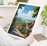 Dorking Travel Poster, Travel Print of Dorking, Surrey Poster, Dorking Art Gift, London Art Lovers UK Travel Gift NQ Media Designs