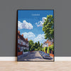 Cheam Travel Poster, Travel Print of Cheam, Surrey Poster, Cheam Art Gift, London Art Lovers UK Travel Gift NQ Media Designs