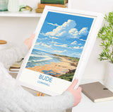 Bude Travel Print, Travel Poster of Bude, England, Cornwall Art, Bude Art Lovers Gift, Wall Art Print NQ Media Designs
