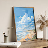 Bude Travel Poster, Travel Print of Bude, England, Cornwall Art, Bude Art Lovers Gift, Wall Art Print NQ Media Designs
