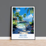 Belize Travel Print, Travel Poster of Belize, Central America Poster, Belize Wall Art Lovers Gift NQ Media Designs
