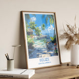 Belize Travel Print, Travel Poster of Belize, Central America Poster, Belize Wall Art Lovers Gift NQ Media Designs