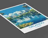 Orlando Travel Print, Travel Poster of Orlando, Orlando Art lovers Gift,Florida Art Gift,USA Wall Art Print NQ Media Designs