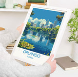 Orlando Travel Print, Travel Poster of Orlando, Orlando Art lovers Gift,Florida Art Gift,USA Wall Art Print NQ Media Designs