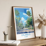 Orlando Travel Print, Travel Poster of Orlando, Orlando Art lovers Gift,Florida Art Gift,USA Wall Art Print NQ Media Designs