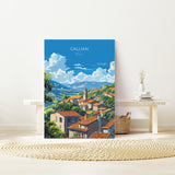 Callian Travel Print Wall Art, Travel Poster of Callian, Cote D'Azur Art Lovers Gift, South of France, French Coast Art Gift NQ Media Designs
