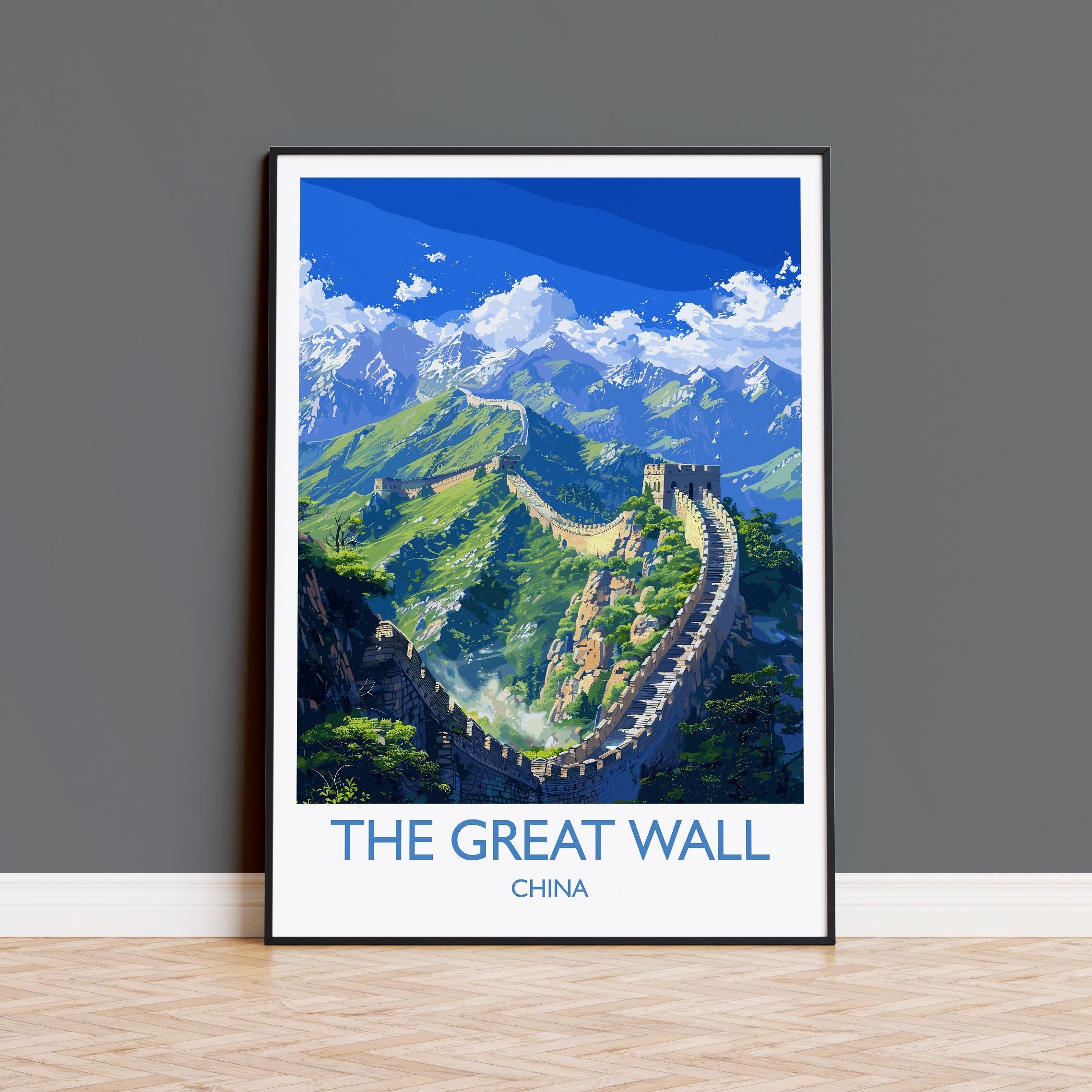 Great Wall of China Travel Print, Travel Poster of Great Wall of China, The Great Wall Art lovers Gift, China Wall Art Gift NQ Media Designs