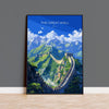 Great Wall of China Travel Poster, Travel Print of Great Wall of China, The Great Wall Art lovers Gift, China Wall Art Gift NQ Media Designs