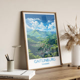 Gaitlinburg Travel Print Wall Art, Travel Poster of Gaitlinburg, Gaitlinburg Art Lovers Gift, Tennessee, USA Art Gift NQ Media Designs