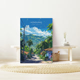 Honduras Travel Poster, Travel Print of Honduras, Central America Poster, Honduras Wall Art Lovers Gift NQ Media Designs
