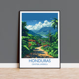 Honduras Travel Print, Travel Poster of Honduras, Central America Poster, Honduras Wall Art Lovers Gift NQ Media Designs