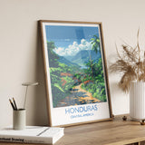 Honduras Travel Print, Travel Poster of Honduras, Central America Poster, Honduras Wall Art Lovers Gift NQ Media Designs