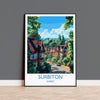 Surbiton Travel Print, Travel Poster of Surbiton, Surrey Poster, Surbiton Art Gift, London Art Lovers UK Travel Gift NQ Media Designs
