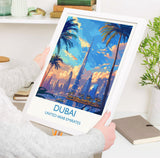 Dubai Travel Print, Travel Poster of Dubai, Dubai Art lovers Gift, UAE Wall Art Gift NQ Media Designs
