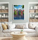Amsterdam Travel Print, Travel Poster of Amsterdam, Netherlands, Dutch Art Lovers Gift, Wall Art Print NQ Media Designs