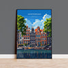 Amsterdam Travel Print, Travel Poster of Amsterdam, Netherlands, Dutch Art Lovers Gift, Wall Art Print NQ Media Designs