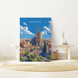 Barcelona Travel Poster, Travel Print of Barcelona, Spain Poster, Barcelona Wall Art Lovers Gift, Spain Art NQ Media Designs