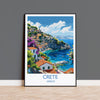 Crete Travel Print, Travel Poster of Crete, Greece Gift, Greek Islands Art Lovers Gift, Crete Gift Art, Wall Art Print NQ Media Designs