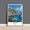 Crete Travel Print, Travel Poster of Crete, Greece Gift, Greek Islands Art Lovers Gift, Crete Gift Art, Wall Art Print NQ Media Designs