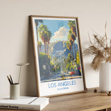 Los Angeles Travel Print, Travel Poster of Los Angeles, California, Los Angeles Art Lovers Gift, USA Gift, Wall Art Print NQ Media Designs
