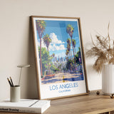 Los Angeles Travel Print, Travel Poster of Los Angeles, California, Los Angeles Art Lovers Gift, USA Gift, Wall Art Print NQ Media Designs