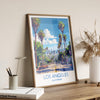 Los Angeles Travel Print, Travel Poster of Los Angeles, California, Los Angeles Art Lovers Gift, USA Gift, Wall Art Print