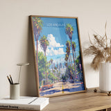 Los Angeles Travel Poster, Travel Print of Los Angeles, California, Los Angeles Art Lovers Gift, USA Gift, Wall Art Print NQ Media Designs