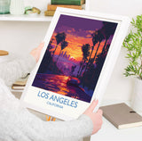 Los Angeles Travel Print, Travel Poster of Los Angeles, California, Los Angeles Art Lovers Gift, USA Gift, Wall Art Print NQ Media Designs