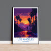 Los Angeles Travel Print, Travel Poster of Los Angeles, California, Los Angeles Art Lovers Gift, USA Gift, Wall Art Print NQ Media Designs